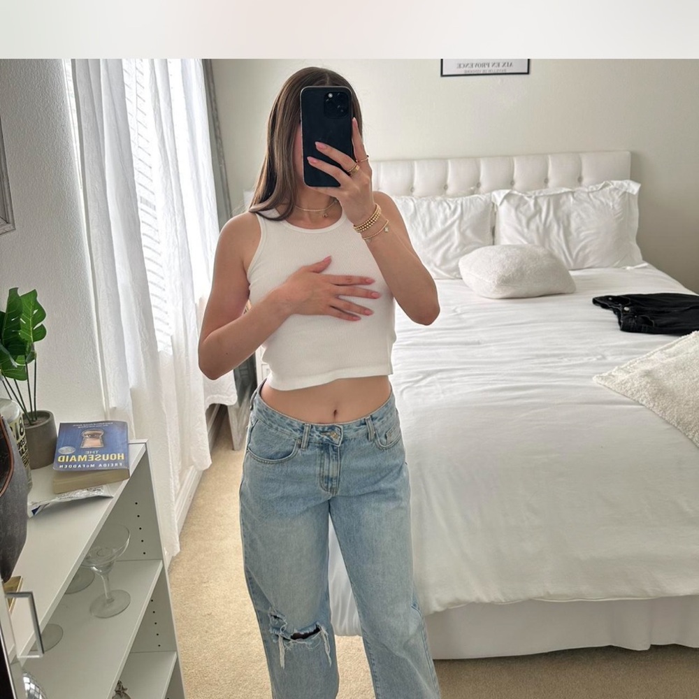 White Fox Boutique Light Blue Straight Leg Jeans